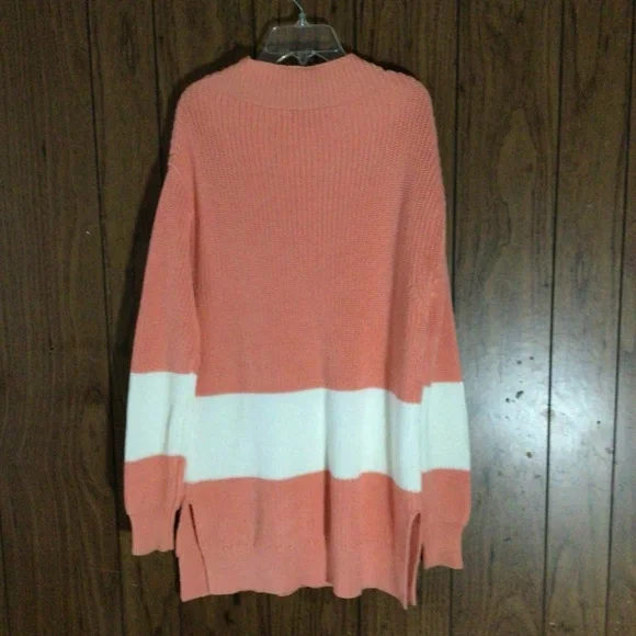 Tuckernuck Broadway Stripe Tunic Sweater in Coral | Women’s Size XS - Picture 3 of 9